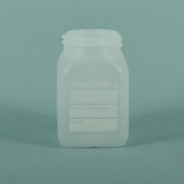 100ml Plastic Urine Sample Container HDPE Complete with Black Screw Lid
