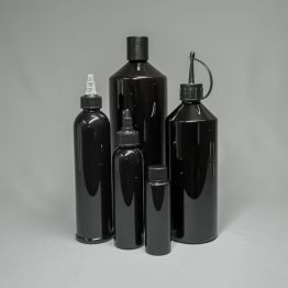 Plastic BLACK PET Boston Bottles (Tall)