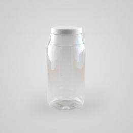 1 Litre Tall Clear Screw Top Plastic Jar - 70mm NECK