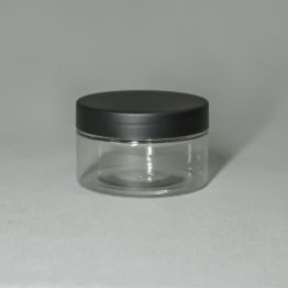 Clear PET Screw Top Shallow Plastic Jar - Recycled Plastic 50%