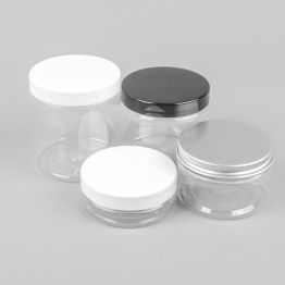 Clear PET Screw Top Shallow Plastic Jar - 70mm NECK 