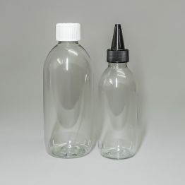 Round Clear PET Bottle - 30% Recycled Material