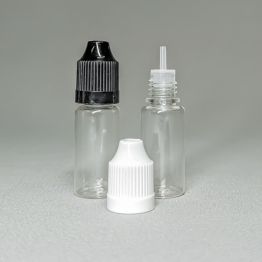 10ml Clear Dropper Bottle - Thin Needle Tip - Child Resistant Cap - 100% recycled rPET Plastic