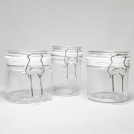Clear PET Preserve Jar with Inner Seal and Clip Down Suction Lid
