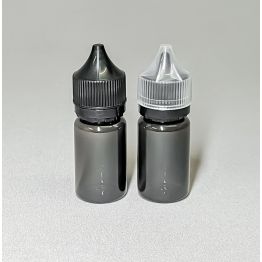 30ml BLACK Short Fill Tamper Evident PET Bottle with FLIP OUT TIP - Tamper Evident And Child Resistant Cap